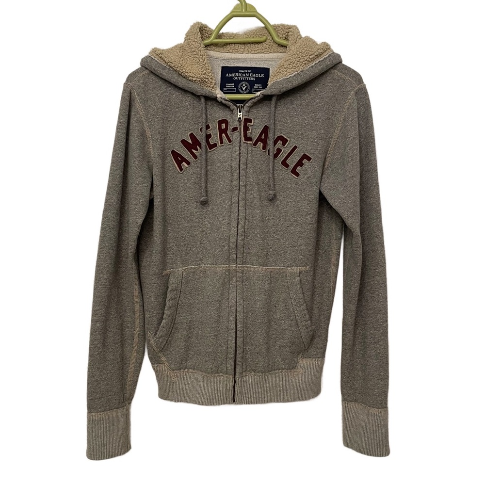 American Eagle Hoodie Sweatshirt Jacket Womens Size XS Big Square Label